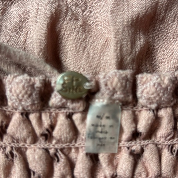 Free People Adella Crochet Lace Babydoll Mini Dress Mauve Pink Medium - Picture 7 of 9